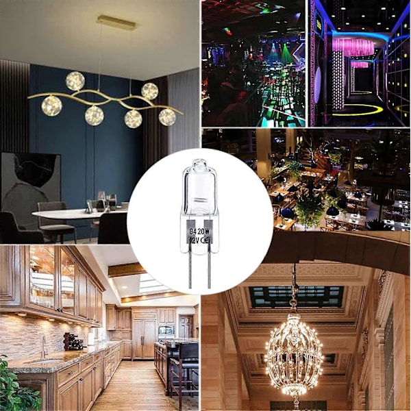 G4 Halogen Pærer, 20 W 12 V Kapsel Pære, G4 Lavspændings Halogen Lampe, Varmt Hvidt 3000K, Dæmpbar, 10 Styk
