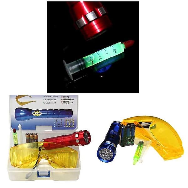 1 Set Bil Läcksökare Luftkonditionering A / C System Läckagetest Kit LED Ficklampa