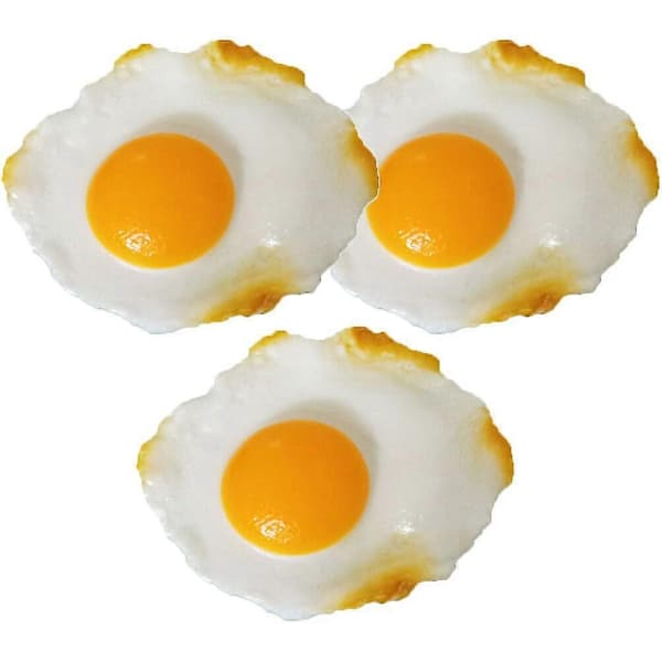 3 stk Stekte Egg Modeller Dekorative Egg Modeller Matdekorasjon Simulering Stekt Egg Dekor