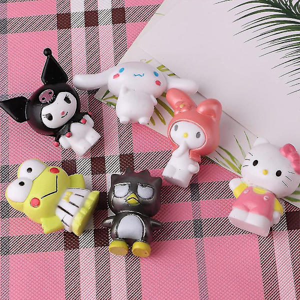 6 st Kuromi-figurer med kattungar, leksaker, modelldockor, prydnader, bordsdekoration för barn, presenter
