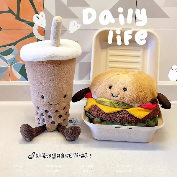 Burger-docka Jellycat plyschleksak söt docka semesterpresent