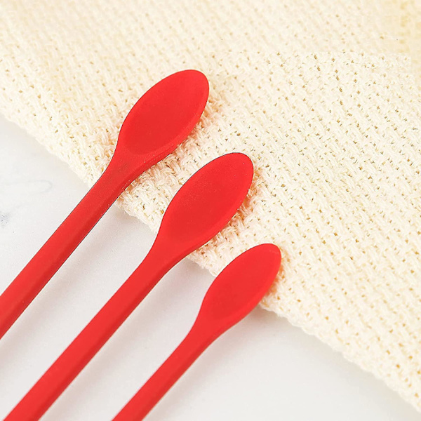 Mini Spatel  Liten Silikonspatel Makeup Spatel Tunn Spatel Set för Kök och Skönhet 3 Pack