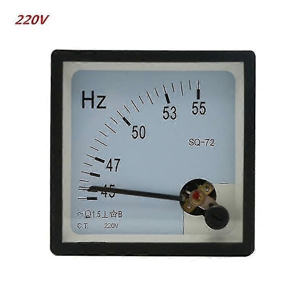 AC 100V 220V 380V Analog Panel Frekvensmätare Testare Mätare Hertz Indikator 45-55Hz 220V