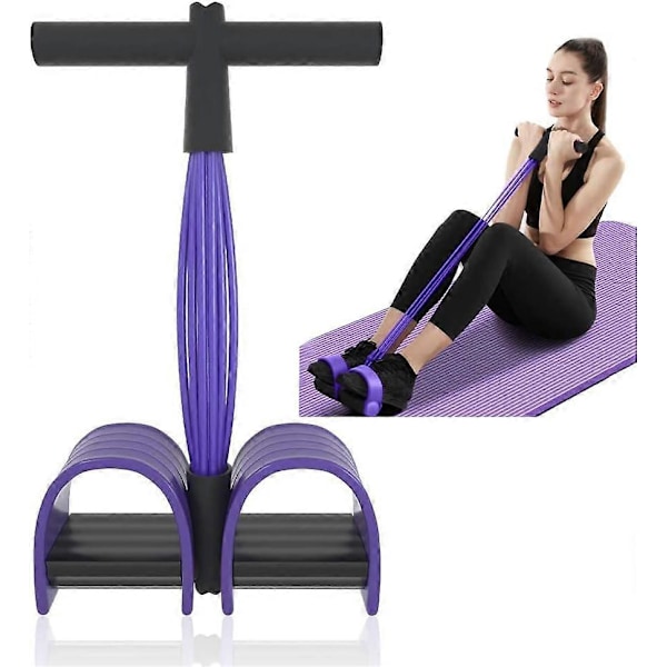 Magemuskeltrener, Sit-up treningsutstyr, Kroppsbyggingsekspander, Fullkroppstrener for hjemmebruk, 6 rør, Elastisk trekktau, Multifunksjonell benøvelse