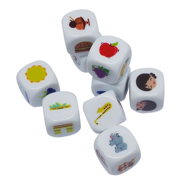 9 kpl Akryyli Tarina Kuutiot, Tarinankerronta Noppa Perheen Noppapeli Lapsille, Oppimislelut Kertomuspeli Puzzlepeli