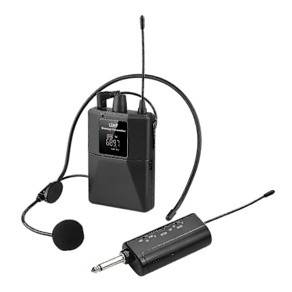 UHF Trådlöst Mikrofonheadset med Sändare och Mottagare, LED Digital Display Bodypack -CDSX