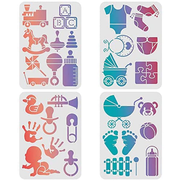 9 stk. Glad Fars Dag Stencil Genanvendelige PET Stenciler
