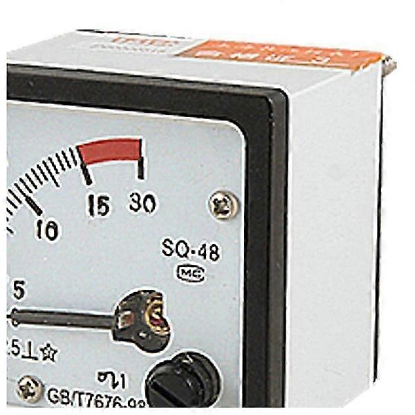 SQ48 Analog AC Ström Panelmätare Amperemeter 0-15A Mätare Vit + Svart