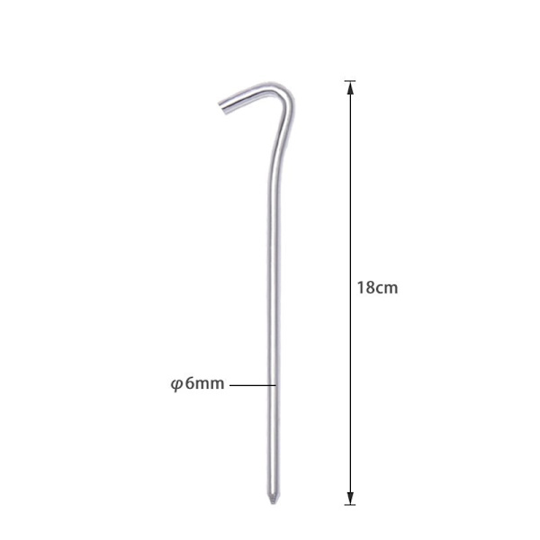 Set med 12 st tältpinnar, 18 cm, extremt stabila markpinnar i aluminiumlegering för camping och utomhuspicknick, vandring, fiske