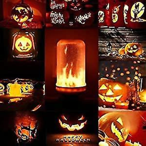 2 stk. Flamme Lyspære, E27 LED Flamme Effekt Lyspære Med 4 Lystilstande, Indendørs Udendørs Dekorative Lyspærer Til Halloween, Jul, Bryllup