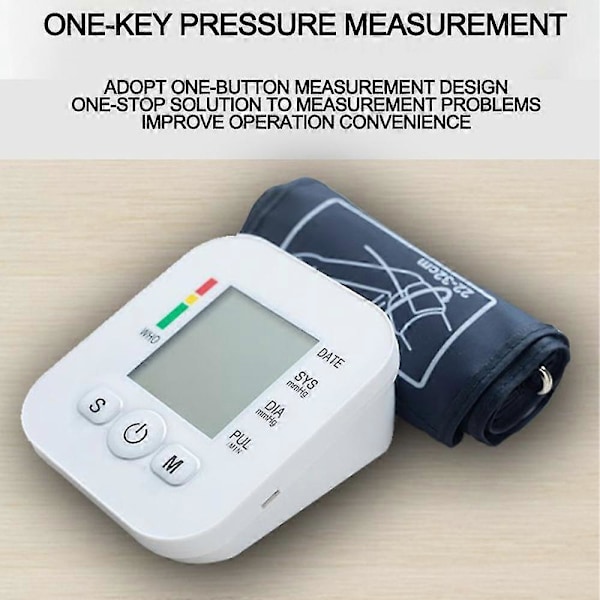 1 st Digital Blodtrycksmätare Helautomatisk Blodtrycksmätare för Handleden Med Armband Automatisk Elektronisk Blodtrycksmätare för Handleden Pe