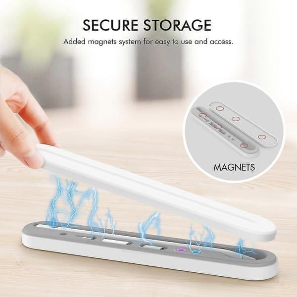 Stoyobe PC + Silikone Stylus Pen Magnetisk Absorptions Opbevaringsboks Til Apple Pencil 1 / 2 (Grå)