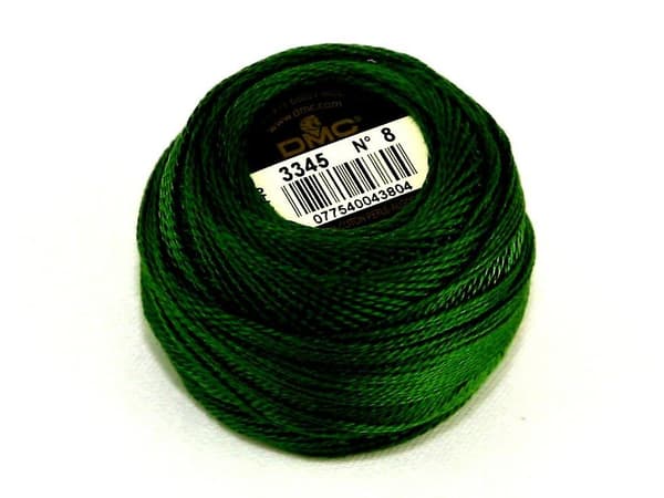 DMC Storlek 8 Cotton Perle Tråd 80m 3345 - per 10 grams nystan