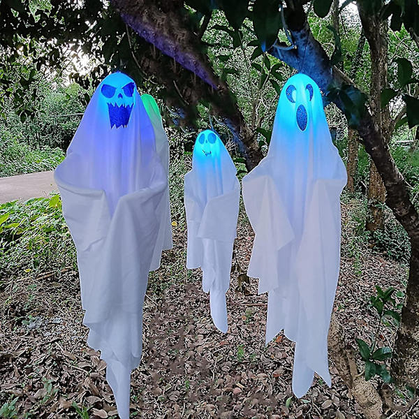 Halloween-haamu LED-riipusvalot 3 kpl Luovat rekvisiitat Koristeet Dekoratiivitarvikkeet Kotiin Pihalle Tilaan Asettelu Rekvisiitat Halloween-valot Ulkokoristeet