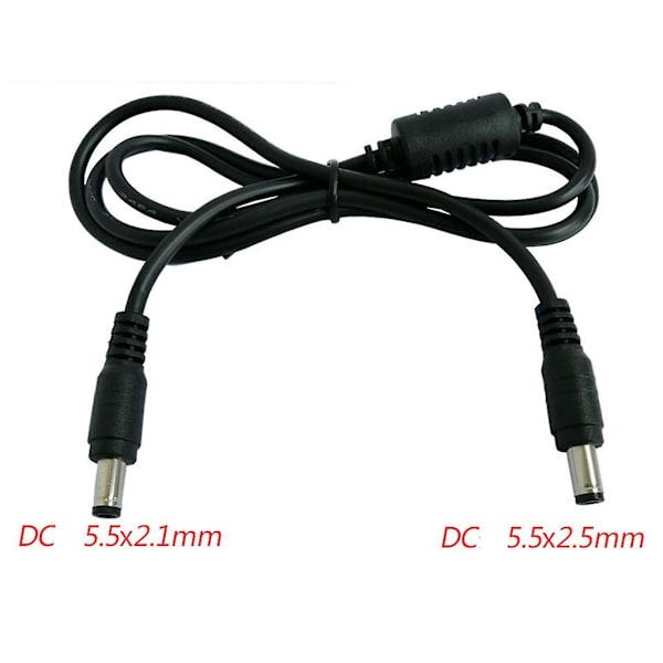 DC Han til Han Strømkabel Forlænger Stik 5.5x2.5mm / 5.5x2.1mm