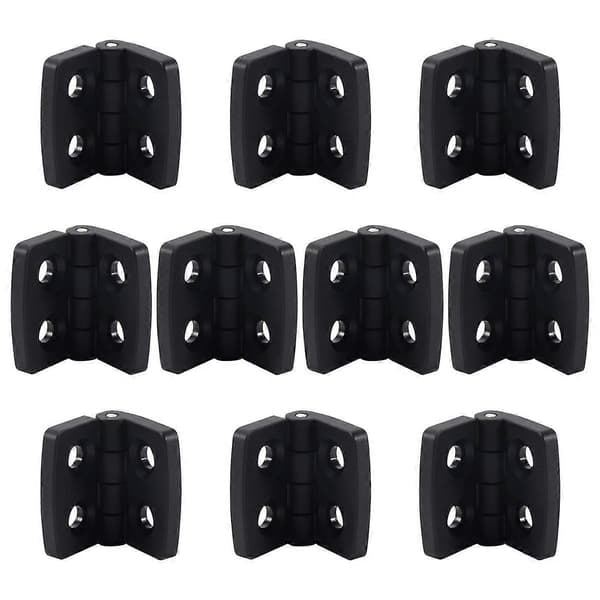 10 stk. forstærkede sorte plastikdørhængsler 40 mm x 30 mm