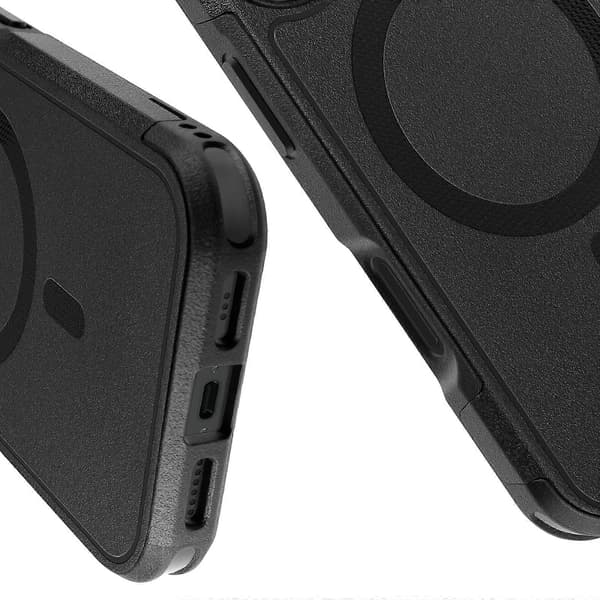 MagSafe-etui til iPhone 16 Antichoc med Forhøjede Kanter, Sort
