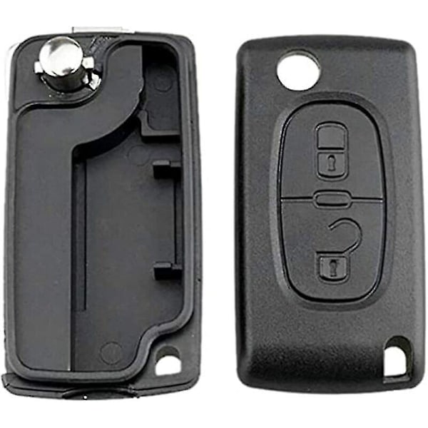 2 Knapper Nøgleskal Kompatibel Ce0523 Foldbar Flip Nøgle Til Peugeot 207 307 308 407 408 3008 5008 Citroen C2 C3 C4 C5 C6 C8 (2 Knapper, Ce0523)