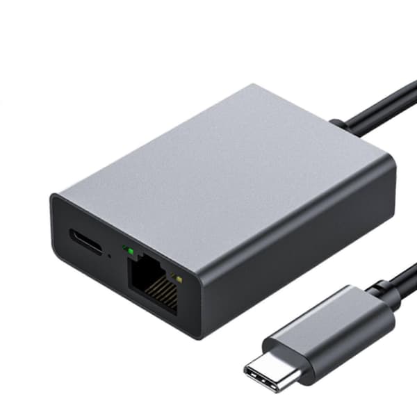 USB C til Ethernet-adapter 100W PD-ladeport for opplasting eller nedlasting