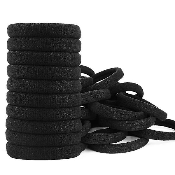 100 stk. Hår Elastikker Sort, Hår Elastikker Sort Blød Elastisk Hår Bobbles F
