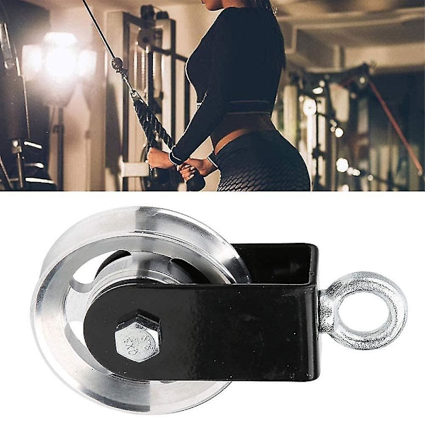 Remskivan Remskiva, 90mm Repskive med Sling och D-krok, 360 Swivel, För Lat Pulley System, Hemmagym Utrustning