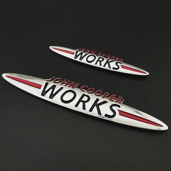 Chrome MINI JCW John Cooper Works Front Grill Emblem Badge Dekaler för Clubman Countryman R50 R52 R53 R55 R56 R57 R58 F55