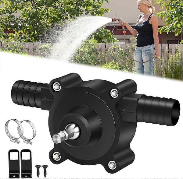 Borrpump för vatten, vätskeöverföringspump, eldriven borrmaskin vattenpump vattenöverföringspump bärbar liten vattenpump