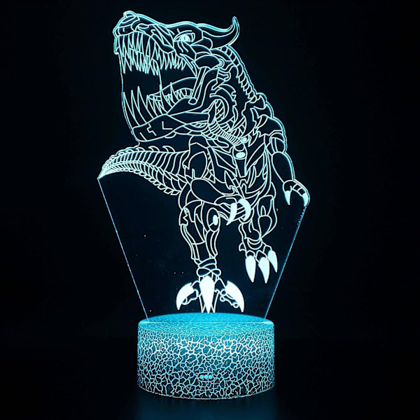 Dragon Gave Kids Natlampe, Farver med Fjernbetjening 3D Optisk Illusion Børnelampe Som En Perfekt Gave Til Drenge Og Piger GOT (Farve: Lilla)