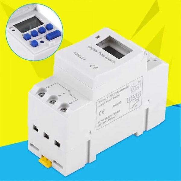 Programmerbar digital timer, daglig strömbrytare, Astro Digital, 220 V typ Ahc15 A, elektrisk timer