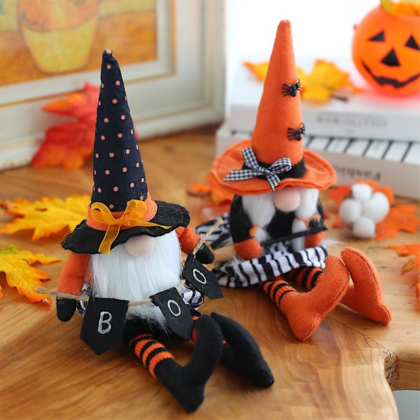 Halloween Långbent Ansiktslös Tomte Svensk Gnome Skandinavisk Elf Plyschdocka Fylld Leksak Ornament Hem Kök Dekoration Present