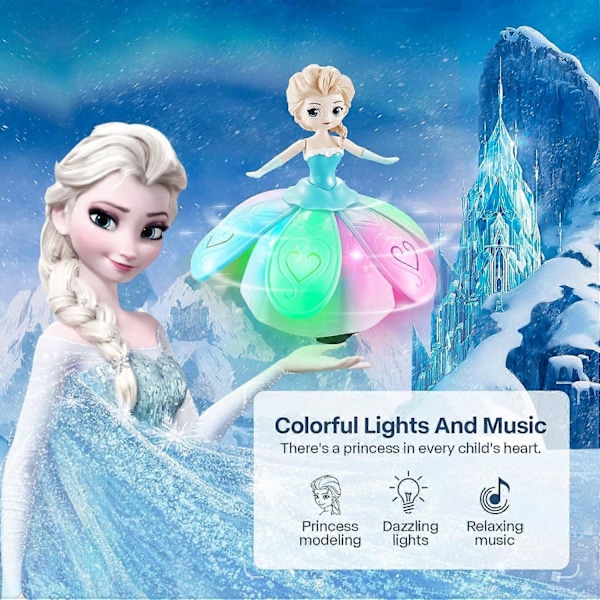 Isdrottning Leksaker för Flickor, Dansande Prinsessa Interaktiv Snurrrobot Leksak för Små Flickor med Färgglada Blinkande Ljus & Musik, Föreställ dig Jul Födelse