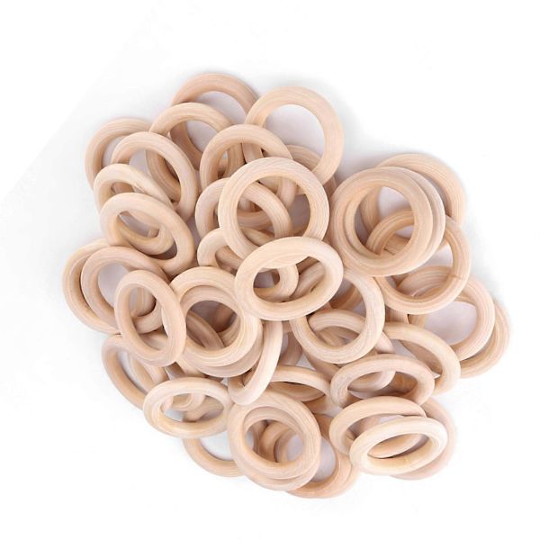 Trefrunde Ringer 50 stk Ubehandlet Naturlige Sirkler for DIY Håndverksprosjekter
