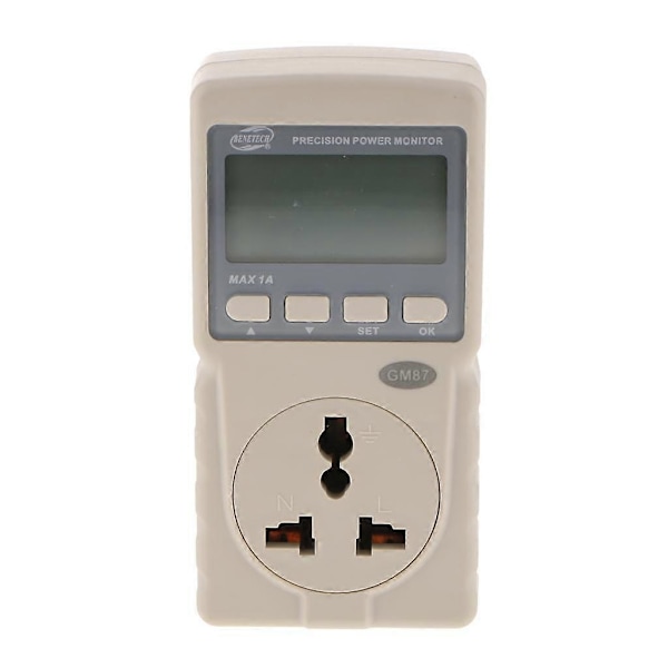 GM87 220V LCD Digital Strøm Energimåler Effektfaktor Frekvens Monitor