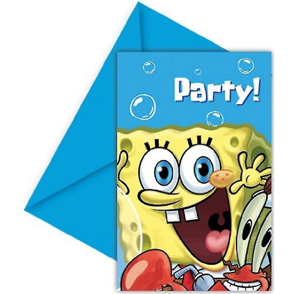 SpongeBob SquarePants Party Invitationer (Pakke med 6)