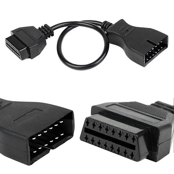 12-bens til 16-bens OBD2 Diagnostisk Konverter Adapterkabel Linjeforbindelse til GM