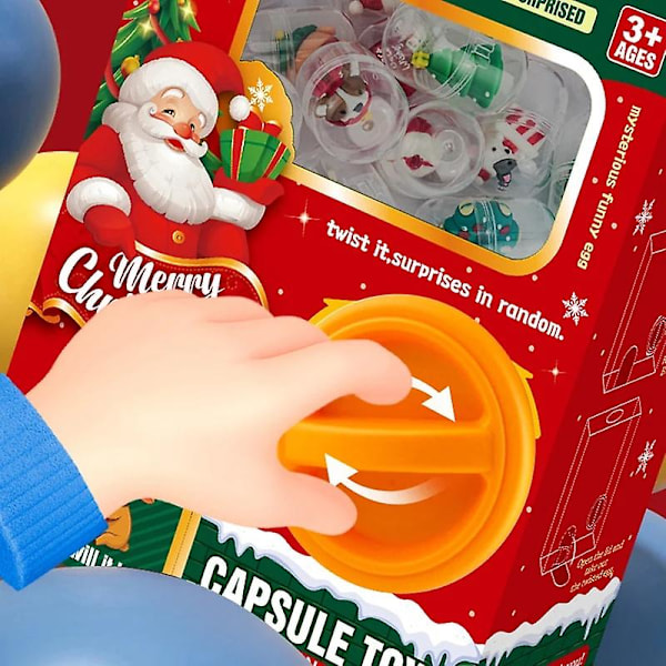 X'max Gaveæske Julelegetøj Gashapon Maskiner med 6 Tilfældige Kapsel Legetøj Æg Vridningsmaskine Papkasse Overraskelse Blind Box