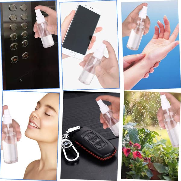 Tåkeflaske, 1 oz/30 ml liten fin tåke plastflaske, mini reiseflaskesett med 6