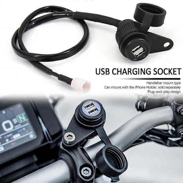 Motorsykkel Hurtiglader Dobbel USB Lader Vanntett for MT09 MT07 XSR700 Tracer 700 Tenere 700 Alle