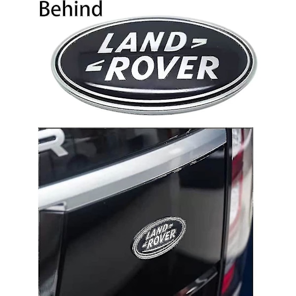 2 stk Passer Land Rover Grill Badge Bakluke Oval Badge Klistremerke, Passer Land Rover Range Rover Badge Navneskilt (svart)