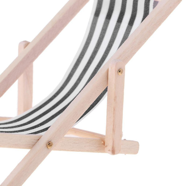 4 stk. Stribet Træ Lounge Stol 1/12 Dukkehust Miniatur Møbler