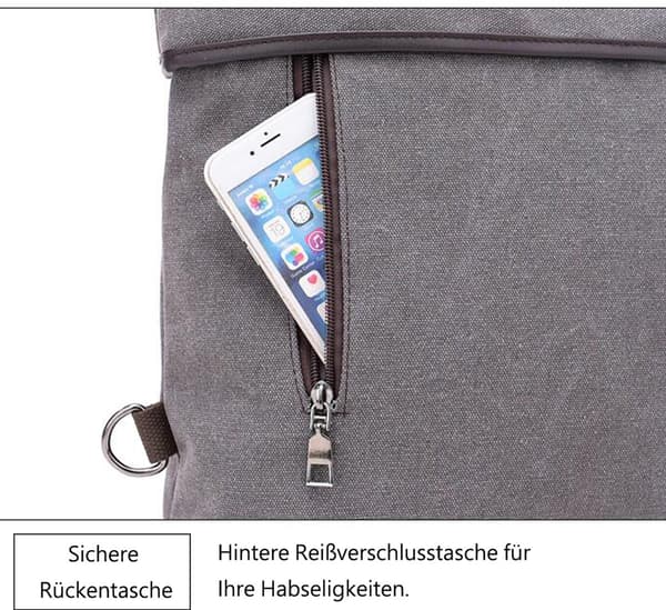 skulderveske - lerret - ryggsekk - stor - kvinner