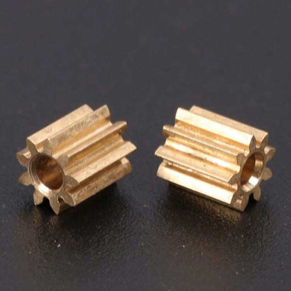Duplo Intelli Lok Modul 0,5 Motor Pinion Gear Messing Udskiftning - 9 Tænder (2 stk)