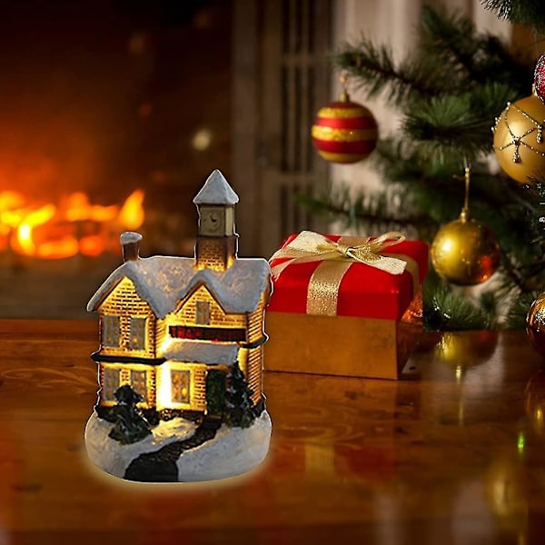 Miniatyr Retro med Belysning Julenlandsby Juledekorasjon Hy