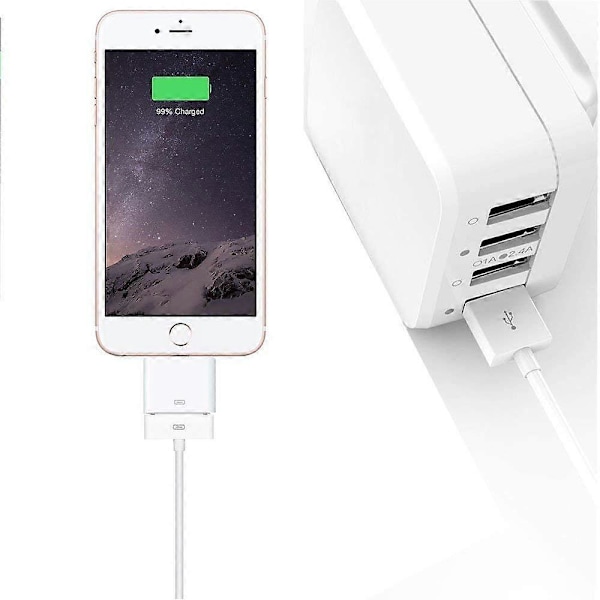 Lightning till 30-Pin Adapter Stödjer Laddning Dataöverföring Kompatibel För IPhone IPad IPod 11 XS X 8 7Plus 6S 6S Plus 5S SE