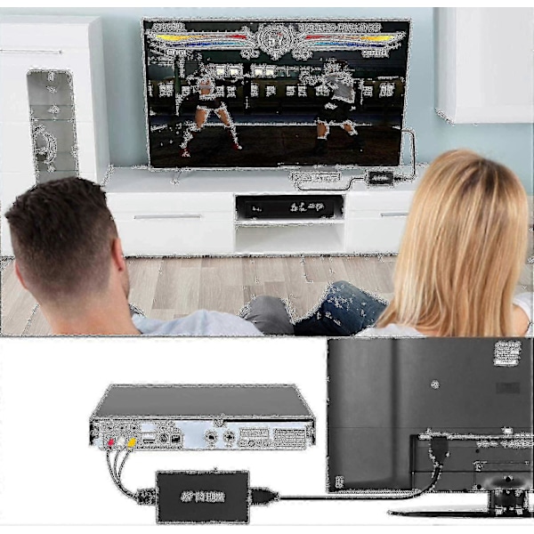 RCA - HDMI-muunnin, komposiitti - HDMI-sovitin tukee 1080p
