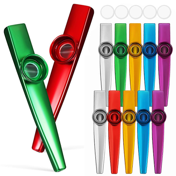 12 stk. Kazoo Instrument Metall Kazooer For Voksne Nybegynner Kazooer Performance Kazoo For Barn