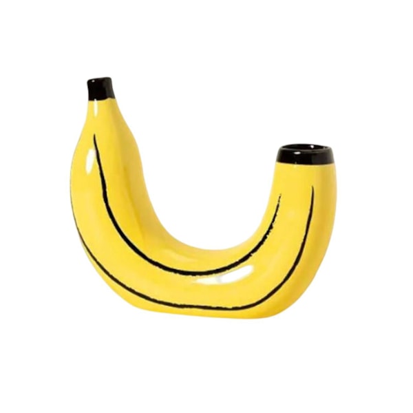 Blomvas   Ingen blekning Dubbelhuvuddesign Dekorativ blomsterarrangemang Bananvas Ornament