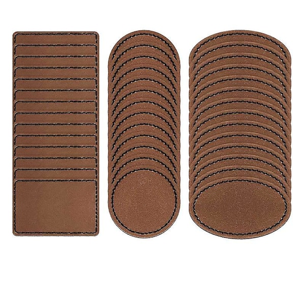 90 stk. Læderette Blanke Hat Patches Stryge-på Læderette Patch Rustik Kunstig Læder Patches til Jakke