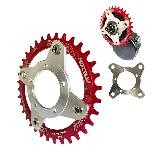 E-Cykel Vevarm 104BCD 32T Kedjekrans Adapter Kit för Mid Drive Motor BBS01 BBS02 Cykelkonverteringsdelar Svart