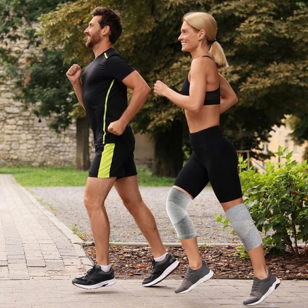 Knäskydd i bambu 1 par Unisex Kompressionssportknäskydd Grå Storlek M
